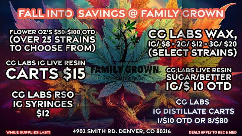 Family Grown FALL INTO SAVINGS @ FAMILY GROWN