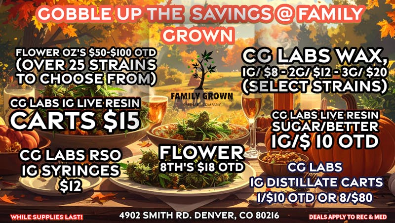 Family Grown GOOBLE UP THE SAVINGS @ FAMILY GROWN