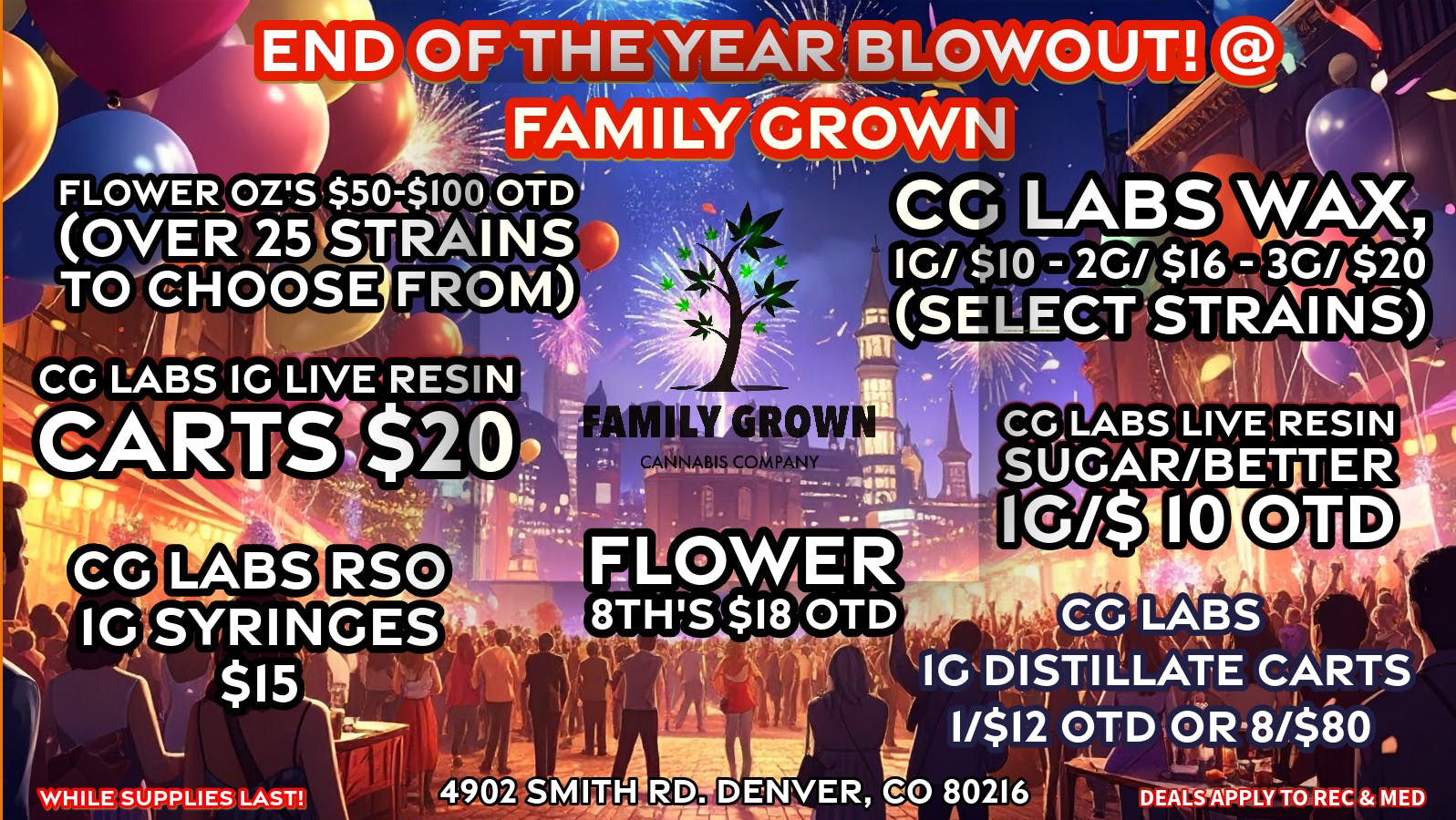 Family Grown END OF THE YEAR BLOWOUT!!!