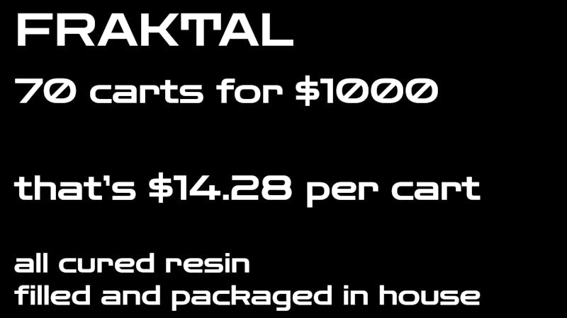 Fraktal 70 CARTS - $1000