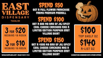 East Village Dispensary 3 Days of Spooky Halloween Deals!!