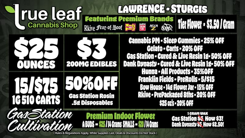 True Leaf - Lawrence Deals for Dec 8th-14th New