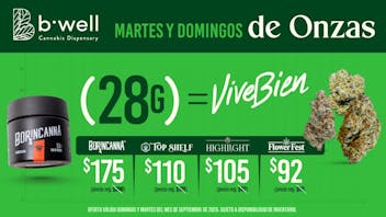 BWell - Ponce Carga tu stash con Bwell, 28g de flor en oferta.