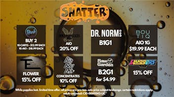 Shatter THANKSGIVING DEALS AT SHATTER!!
