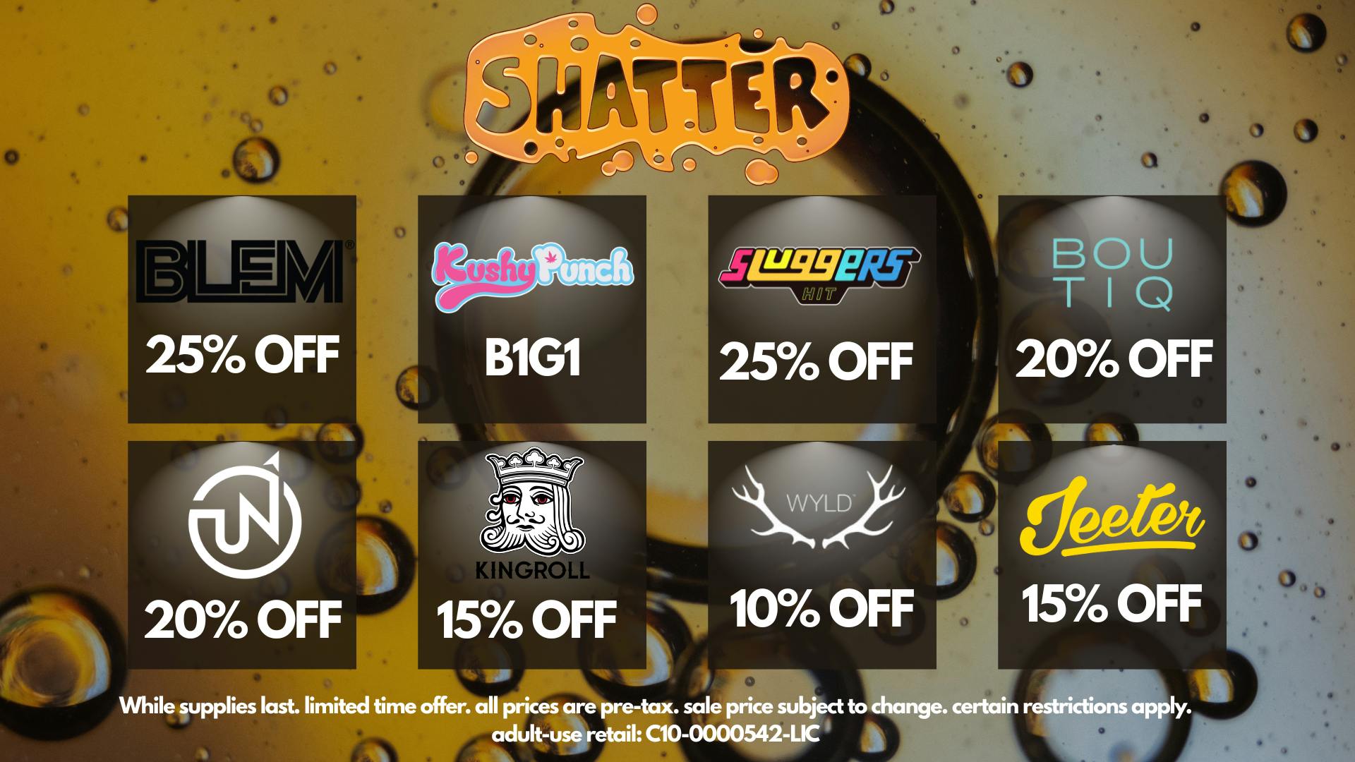Shatter DAILY DEALS - UP TO 40% OFF !