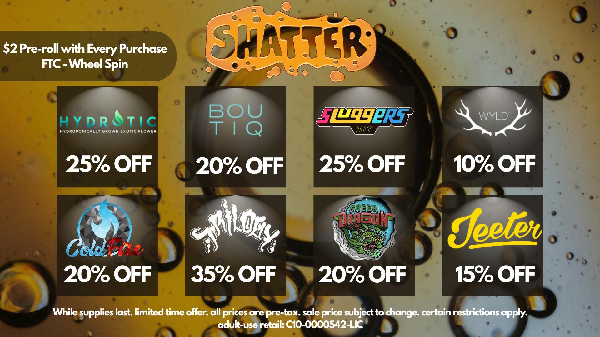 Shatter DAILY DEALS - UP TO 40% OFF!