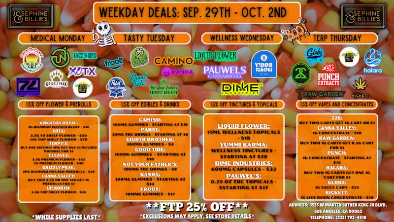 Off the Charts Powered by Josephine & Billie's - Now Open! DEALS DEALS DEALS!!!!!!!