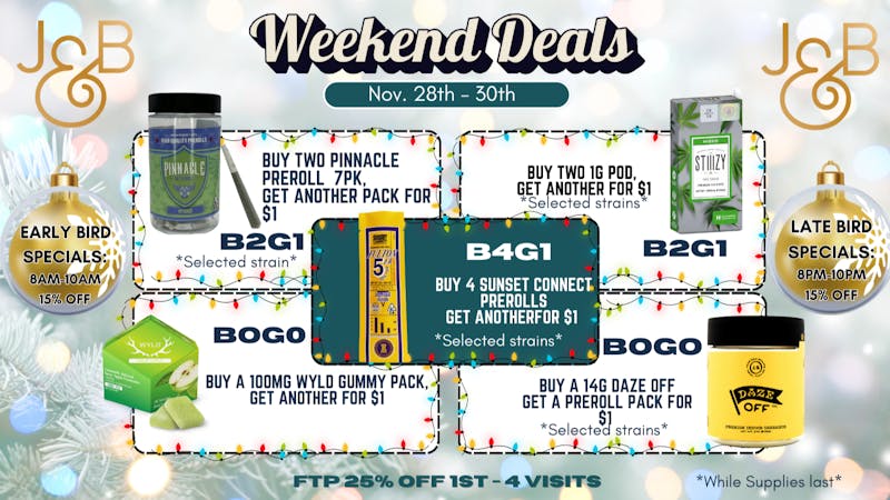 Off the Charts Powered by Josephine & Billie's - Now Open! 🦃🍃 Tokes & Turkey Weekend Specials @ J&B's