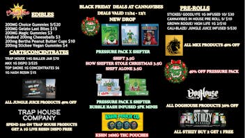 CannaVibes Emporium $25 ounces 30% THC / $5 3.5g 27% THC