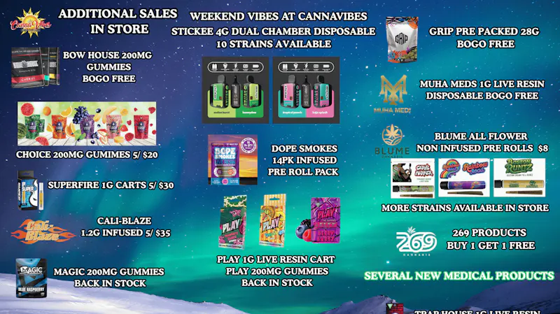 CannaVibes Emporium ALL NEW MEDICAL PRODUCTS. $25 Ounces