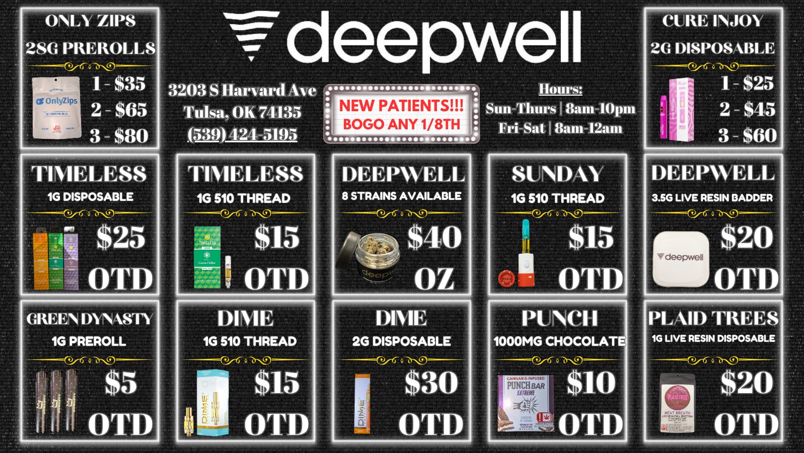 Deepwell $40oz OTD or 3oz's/$100 OTD