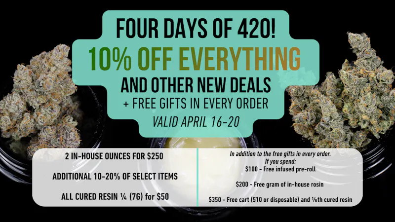 Trichome Traders - Delivery Four Days of 4/20: 10% Off Everything + More