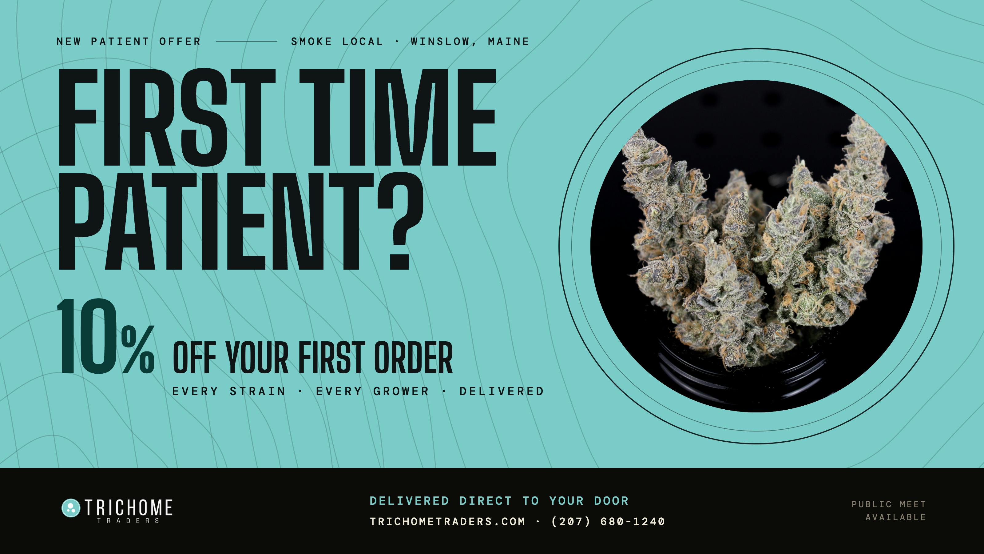 Trichome Traders - Delivery First Time Patient - 10% Off Your First Order