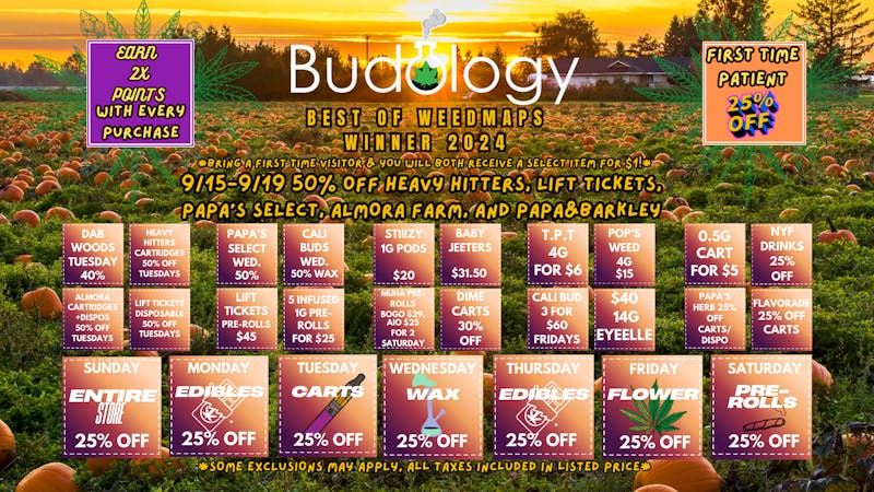 Budology BUDOLOGY WEEKLY DEALS! FIRST TIME 25% OFF!
