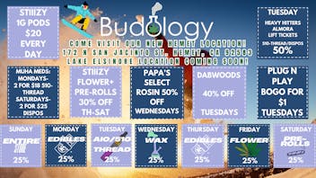 Budology WEEKLY SPECIALS OFF