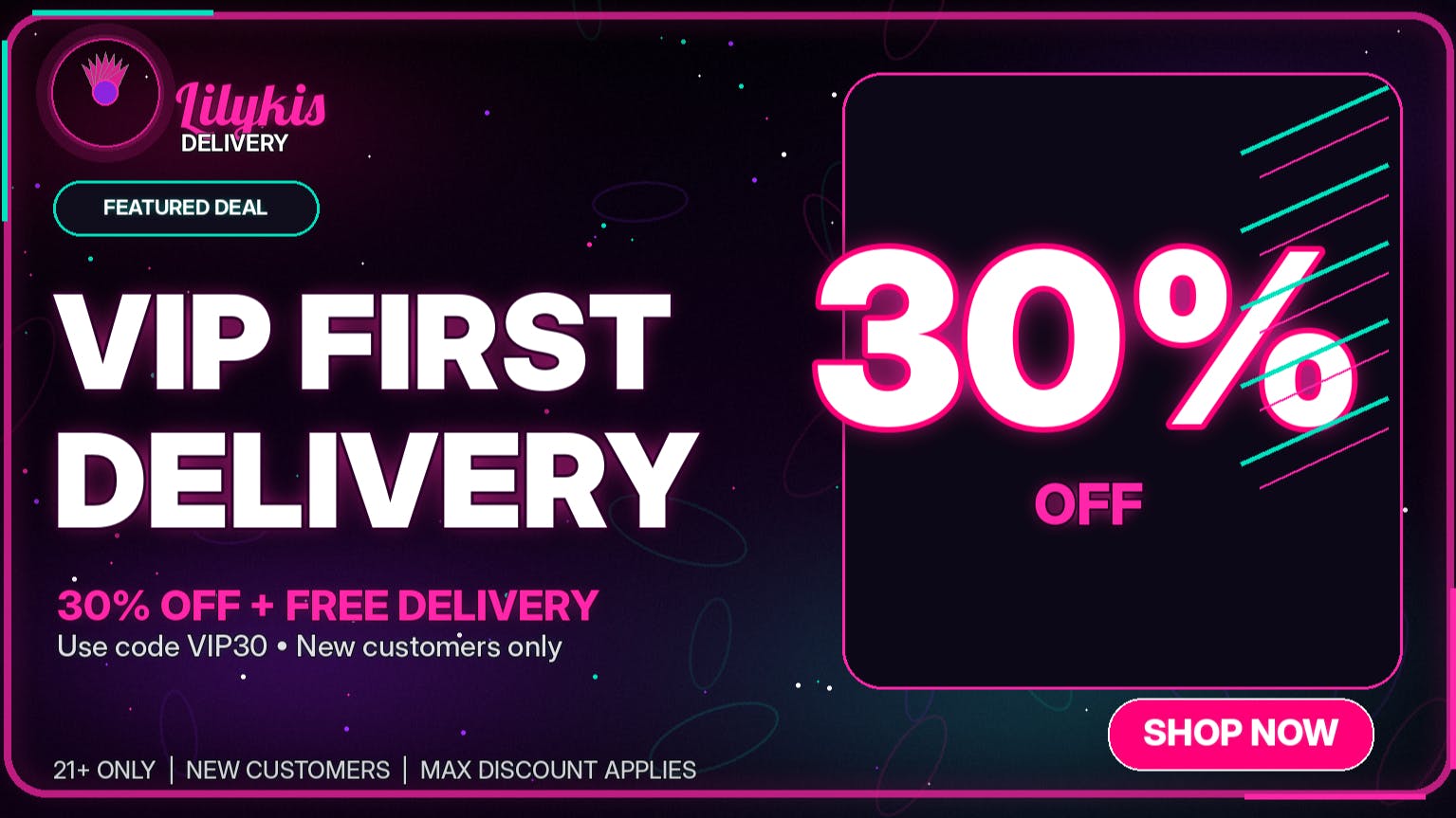 Lilykis Delivery VIP FIRST DELIVERY: 30% OFF + FREE DELIVERY