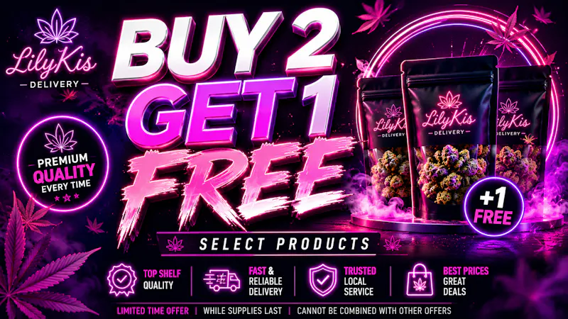 Lilykis Delivery BUY 2 GET 1 FREE SELECT PRODUCTS LIMITED TIME OFFE