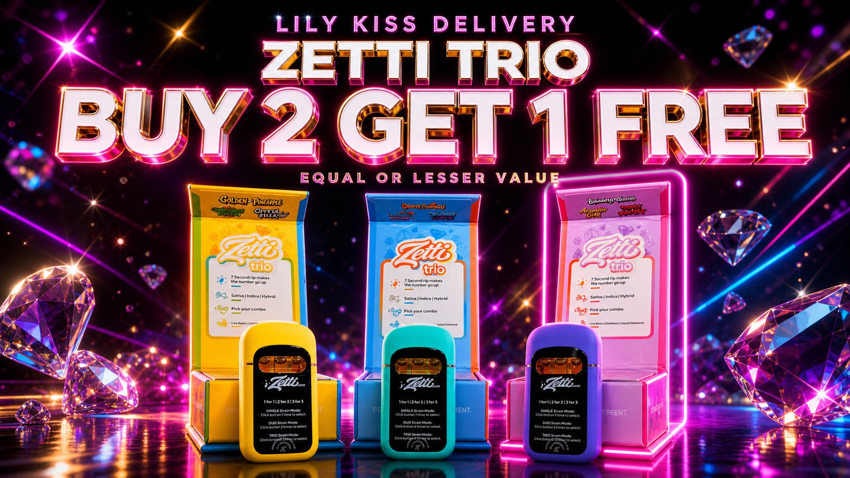 Lilykis Delivery Any $70 Order Gets Zetti 2G Disposable