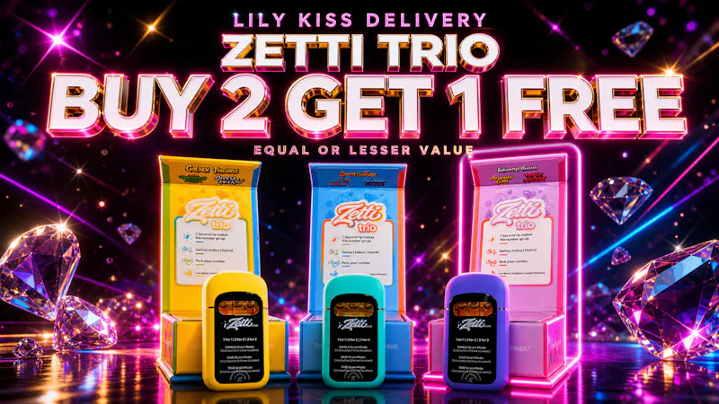 Lilykis Delivery Any $70 Order Gets Zetti 2G Disposable