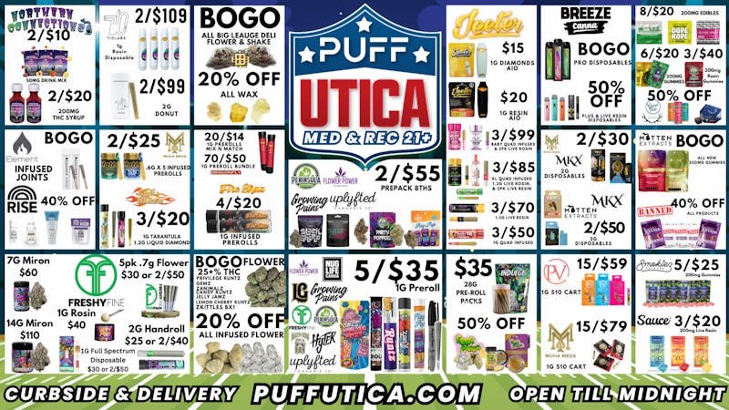 PUFF Utica - Rec & Med Puff Utica Open 'Til Midnight
