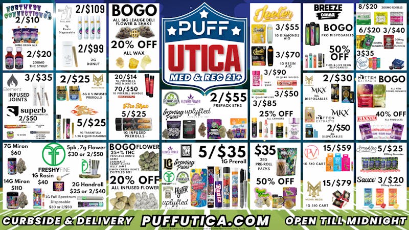 PUFF Utica - Oakland County Delivery Rec & Med Puff Utica Open 'Til Midnight
