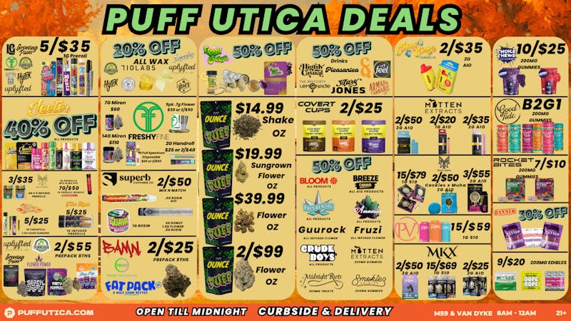 PUFF Utica - Rec & Med Puff Utica Open Until Midnight!