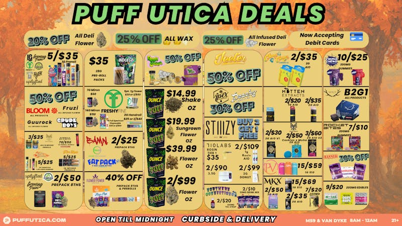 PUFF Utica - Rec & Med Puff Utica Open 'Til Midnight