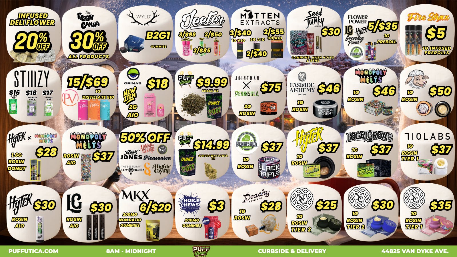 PUFF Utica - Rec & Med Puff Utica Open Until Midnight Top Brands For Less