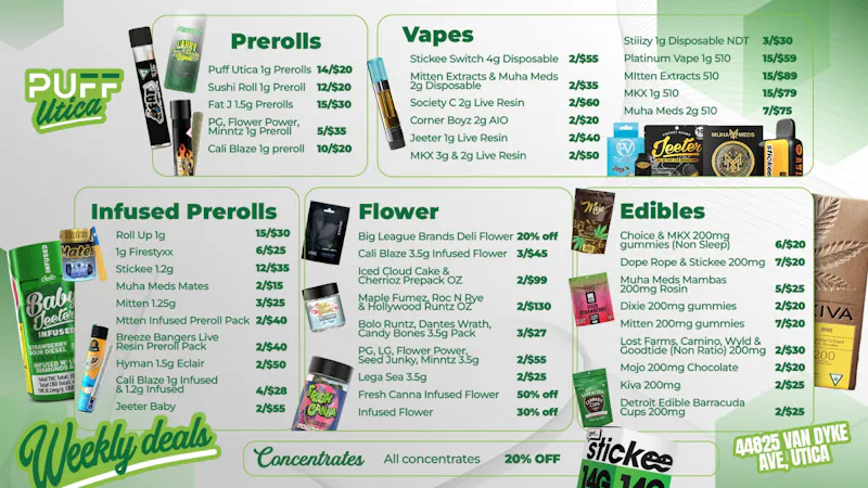 PUFF Utica - Rec & Med Puff Utica Open 'Til Midnight