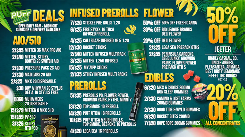 PUFF Utica - Oakland County Delivery Rec & Med Puff Utica Open Until Midnight!
