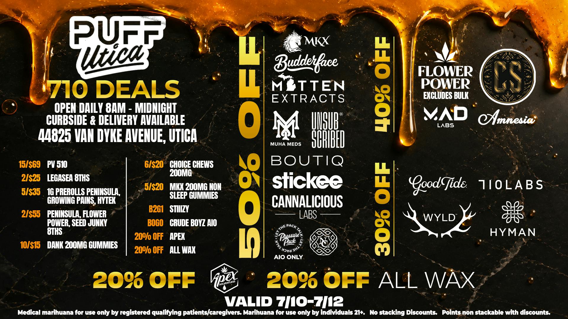 PUFF Utica - Rec & Med Puff Utica 710 Weekend Deals
