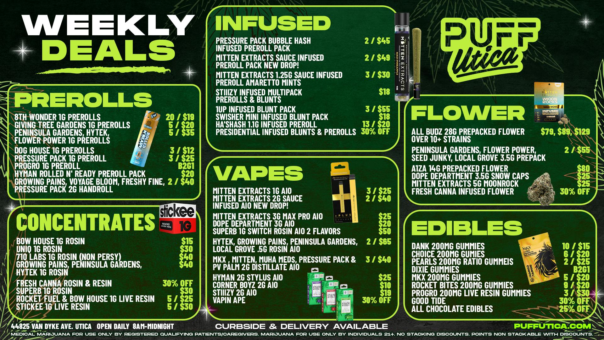 PUFF Utica - Rec & Med Puff Utica Deal! Open Until Midnight!