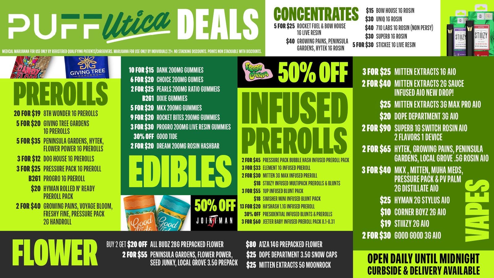 PUFF Utica - Rec & Med Puff Utica Deal! Open Until Midnight!
