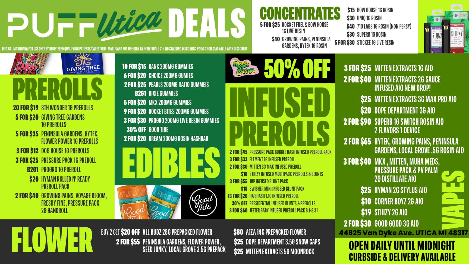 PUFF Utica - Rec & Med Puff Utica Deal! Open Until Midnight!