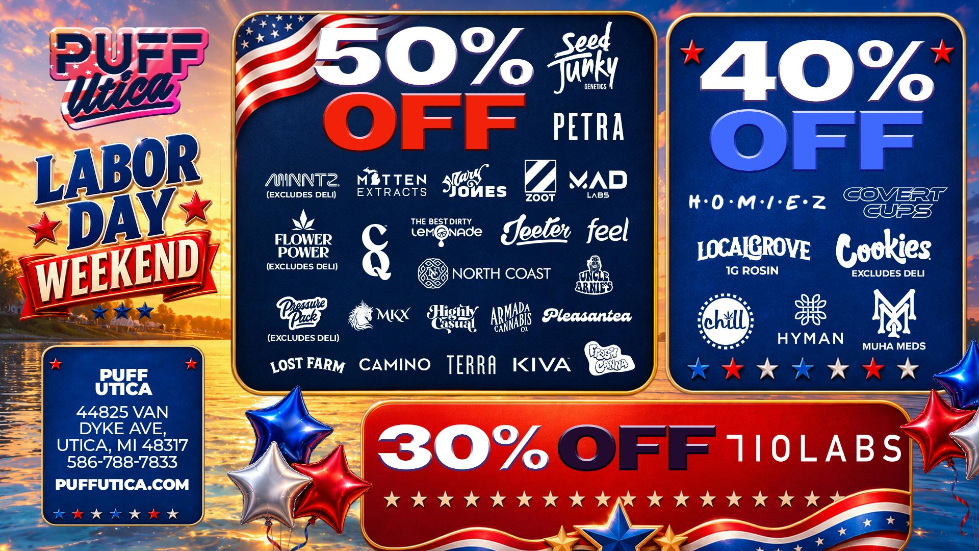 PUFF Utica - Rec & Med 50% off Top Brands @ Puff Utica Open Till Midnight