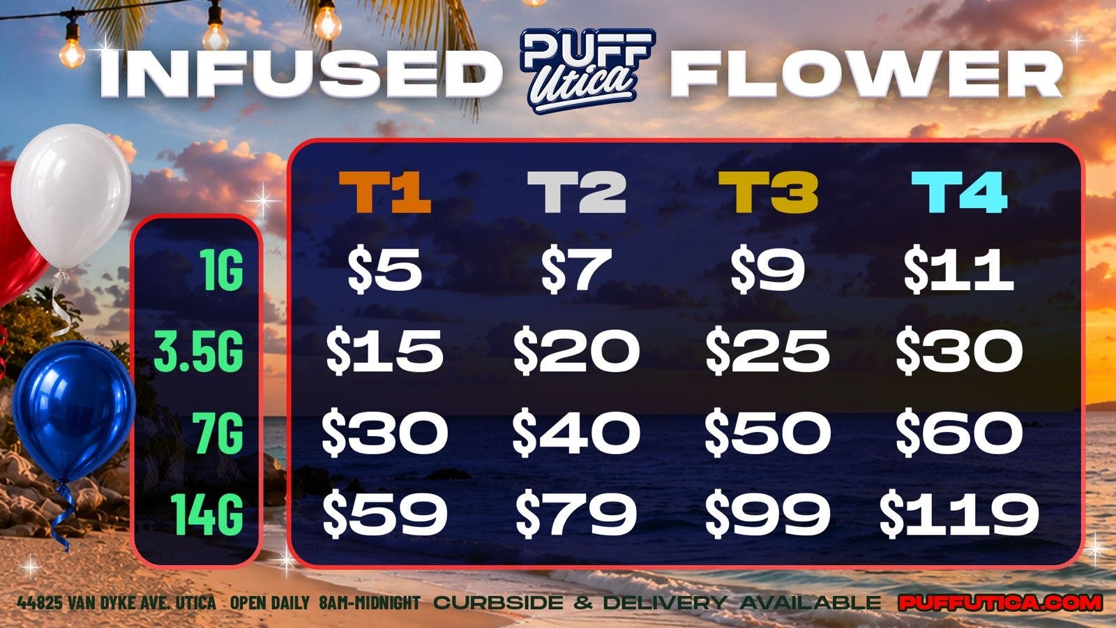 PUFF Utica - Rec & Med Puff Utica Deli Infused Flower Pricing