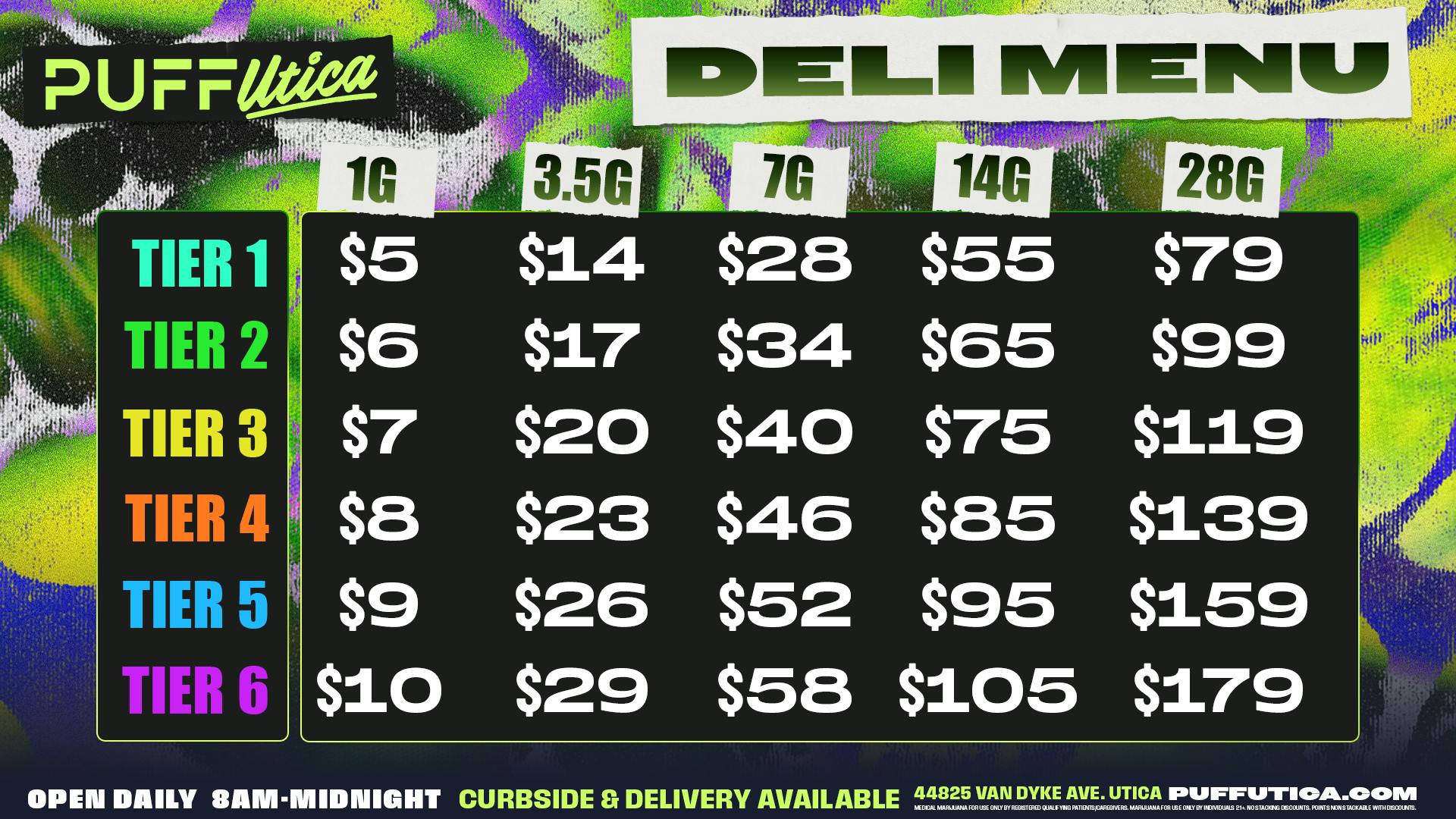 PUFF Utica - Rec & Med Puff Utica Deli Flower Pricing
