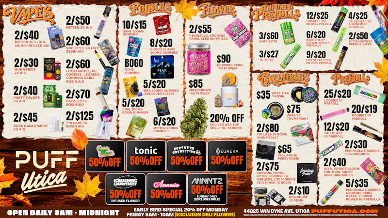 PUFF Utica Delivery Rec & Med Puff Utica Open Til Midnight