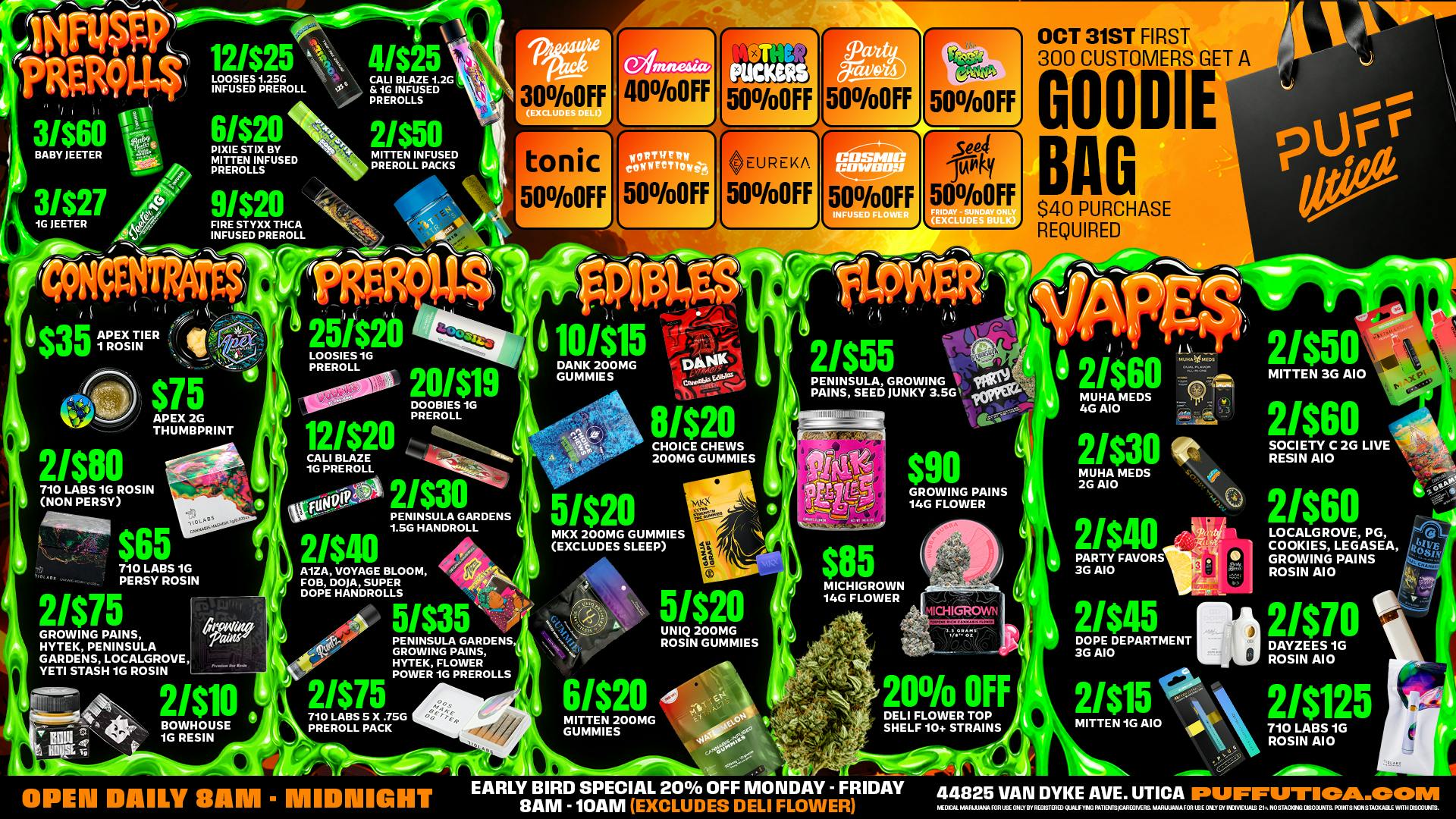 PUFF Utica - Rec & Med Puff Utica Open 8am - Midnight Daily!