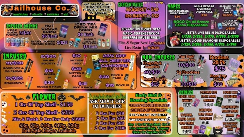 Jailhouse Cannabis - Mancelona 🕸️ Boo-tiful Bargains Just For You 🦇