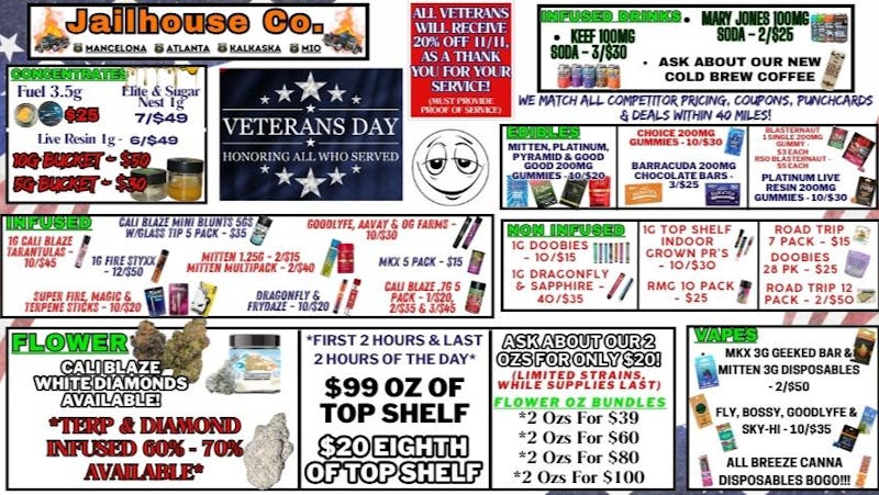 Jailhouse Cannabis Co ⭐Happy Veteran's Day From Jailhouse ⭐