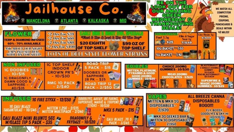 Jailhouse Cannabis Co 💚 Killer Green Wed Deals Next Week 💚