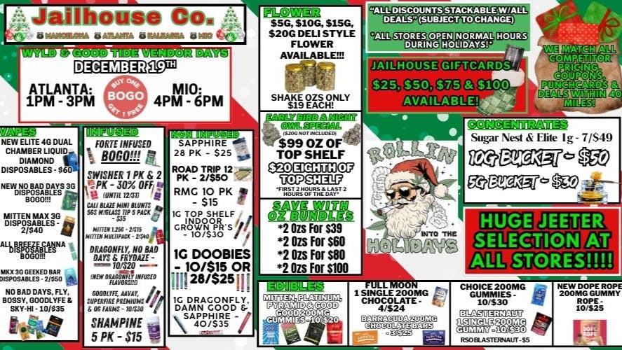 Jailhouse Cannabis - Mancelona Jailhouse Co. Specials