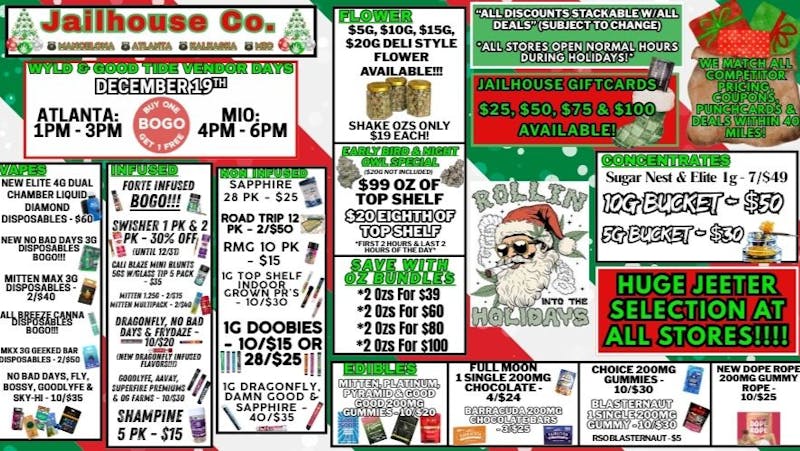 Jailhouse Cannabis Co Jailhouse Co. Specials