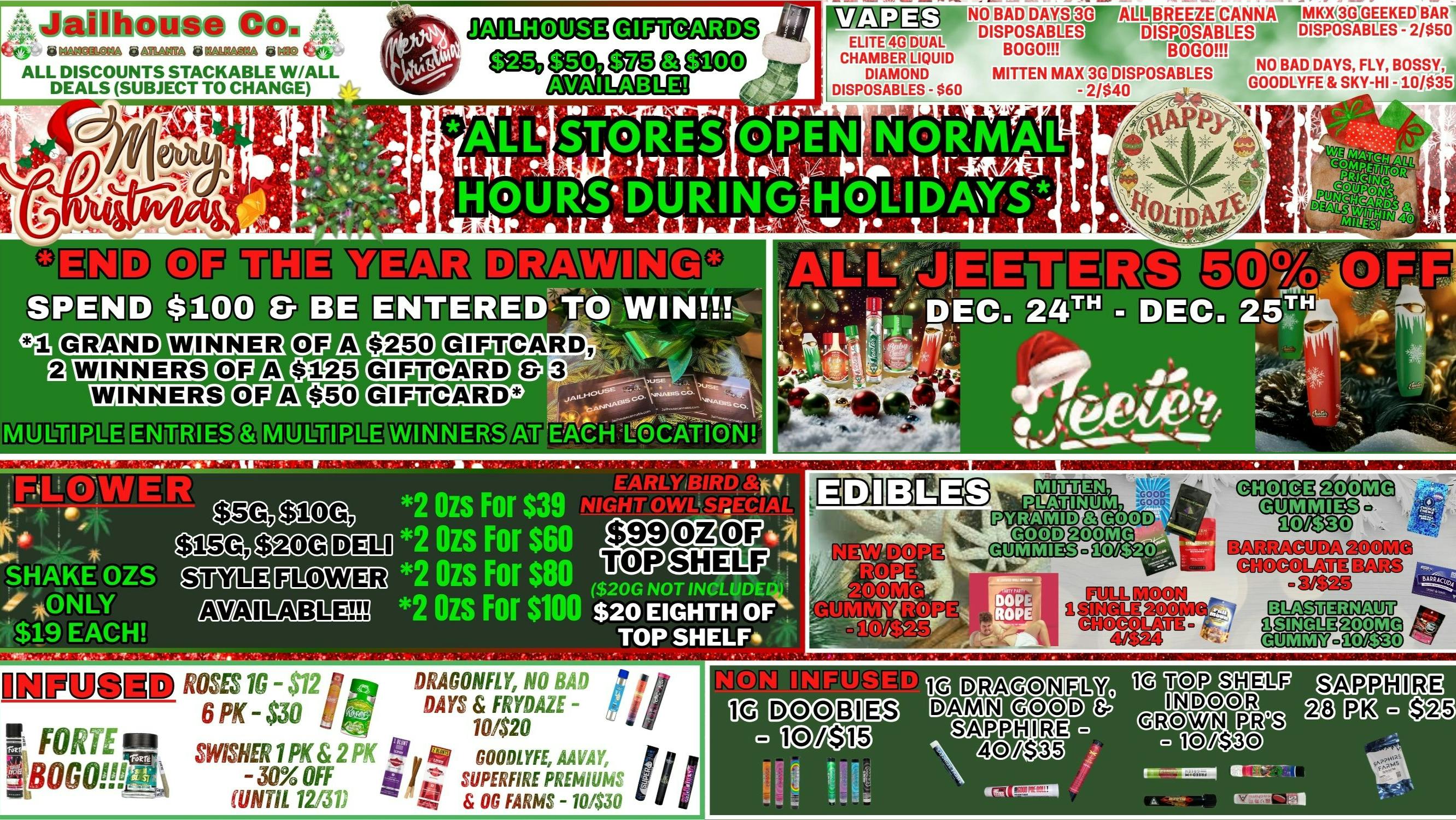 Jailhouse Cannabis - Mancelona 🎄Sleigh The Savings @ Jailhouse 🎅