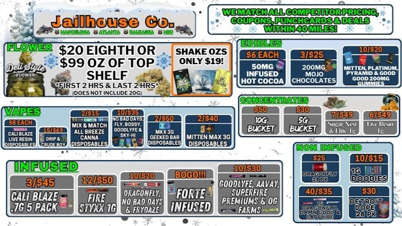 Jailhouse Cannabis Co Jailhouse Co. Specials