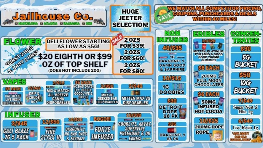 Jailhouse Cannabis - Mancelona Cozy Up To Savings @ Jailhouse