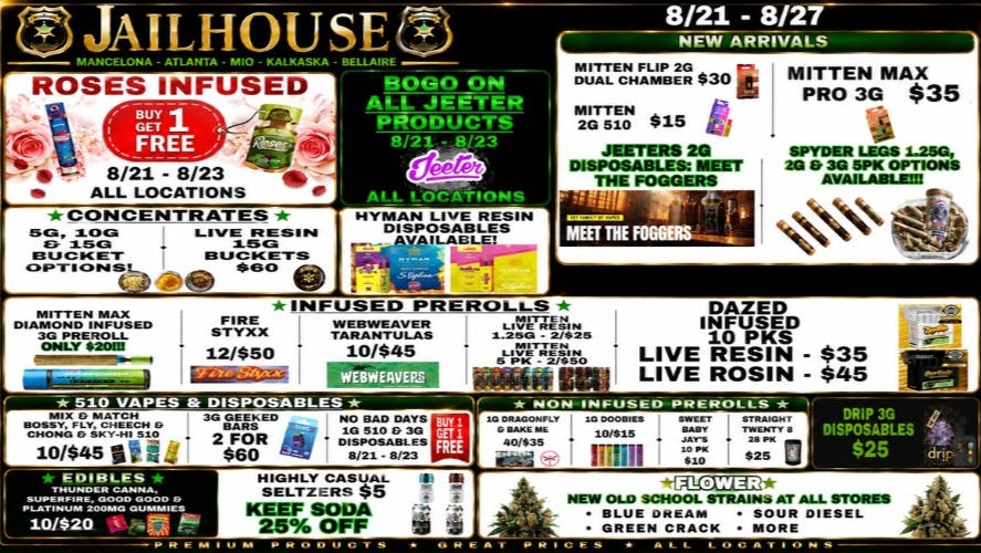 Jailhouse Cannabis - Mancelona Happy Friday From Jailhouse