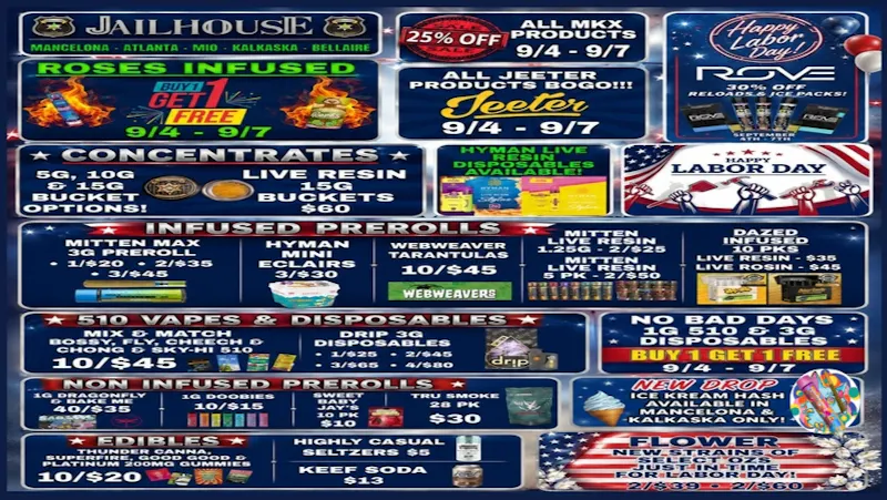 Jailhouse Cannabis - Mancelona Labor Day Sales At Jailhouse
