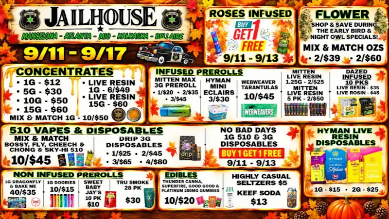 Jailhouse Cannabis - Mancelona Jailhouse Co. Specials